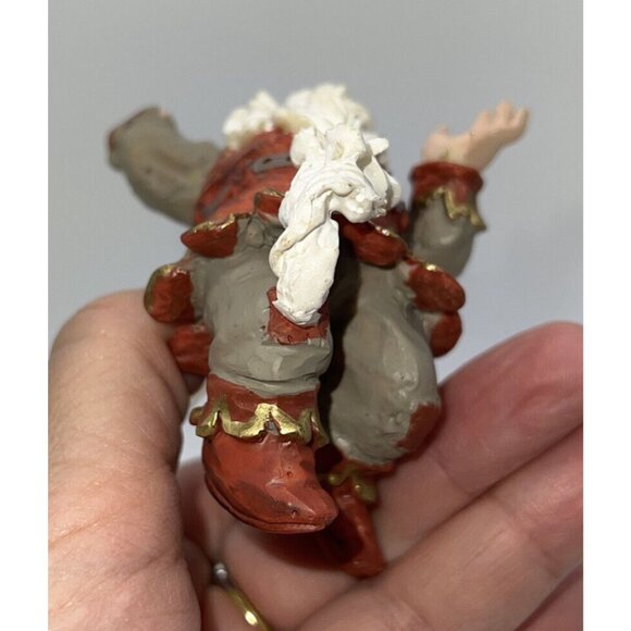 Santa Fairy Gnome Ornament, Very Detailed with Gold Trim, Red - Picture 7 of 7